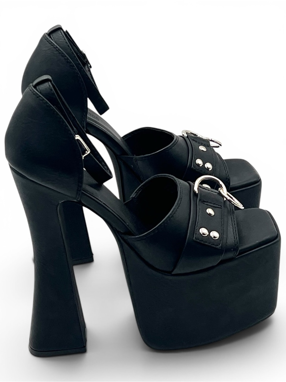 Dolls Kill Current Mood Flawless Gossip Black Goth Punk Platform Chunky Heels 10 - Picture 6 of 9